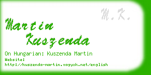 martin kuszenda business card